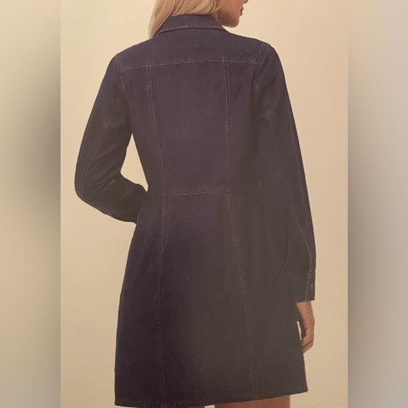 Women’s FRYE Button Front Dark Wash Denim Dress - Picture 8 of 12